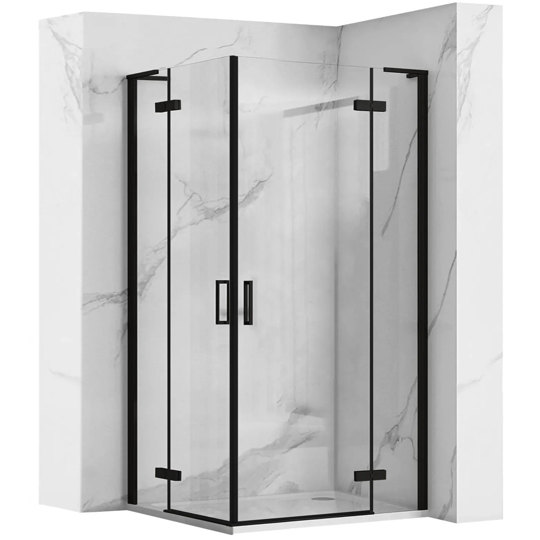 Душевая кабина 80x80x200
/drzwi 80 + drzwi 80/ Hugo Black REA 2026/2