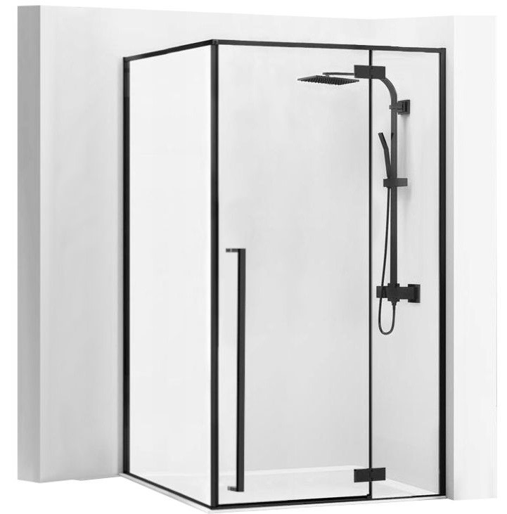 Душевая кабина 80x100x195 mm, универсальная Fargo Black REA 2026/2