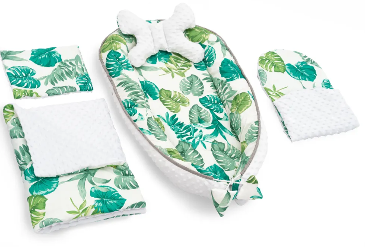 KOKON для ŁÓŻECZKA 5в1 JY03 JUNGLE LEAFS GREEN