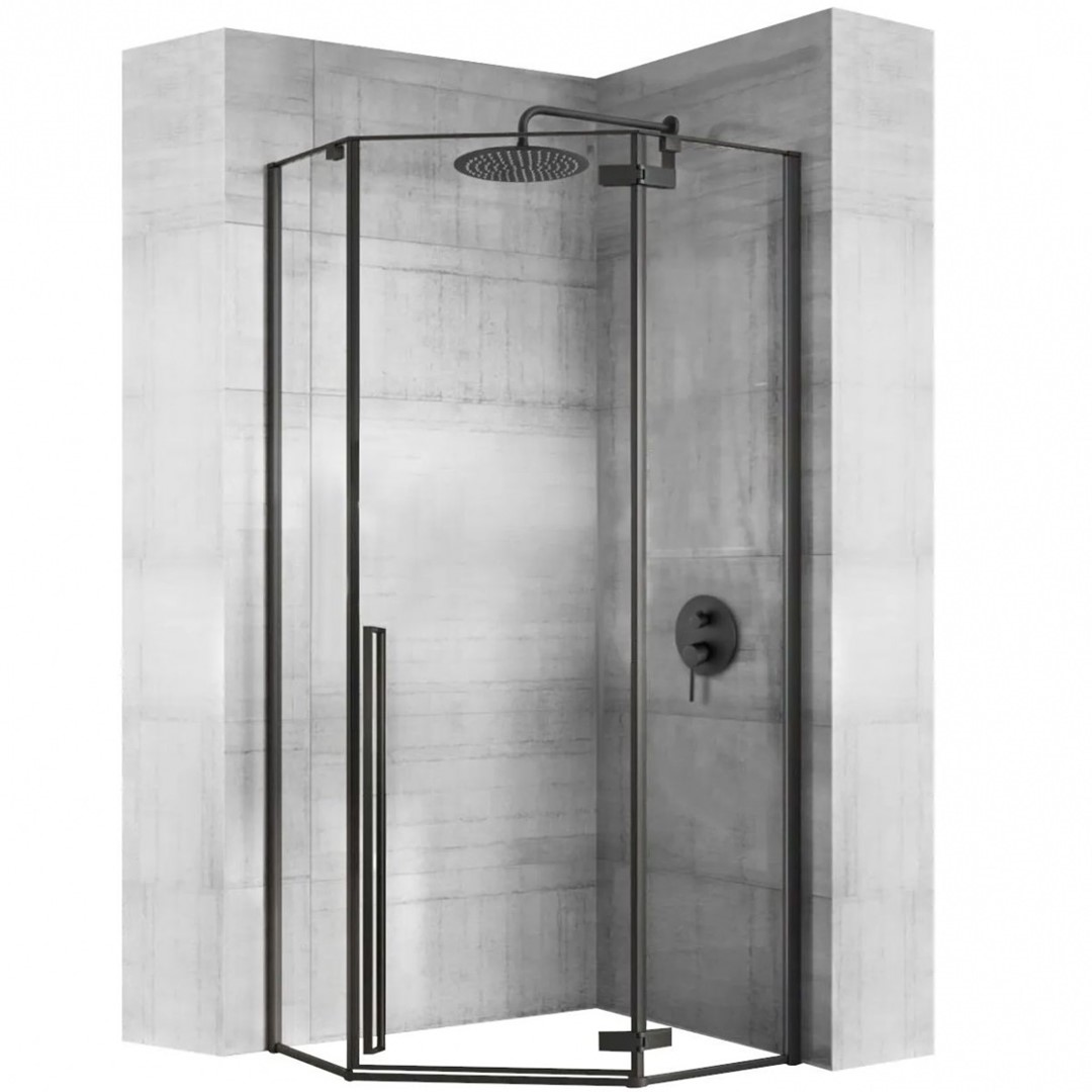 Душевая кабина 100x100x195 см Diamond Black REA 2026/2