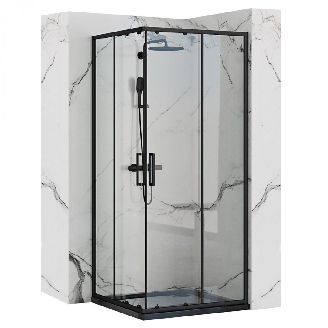 Душевая кабина 80x100x190 см Punto Black REA 2026/2