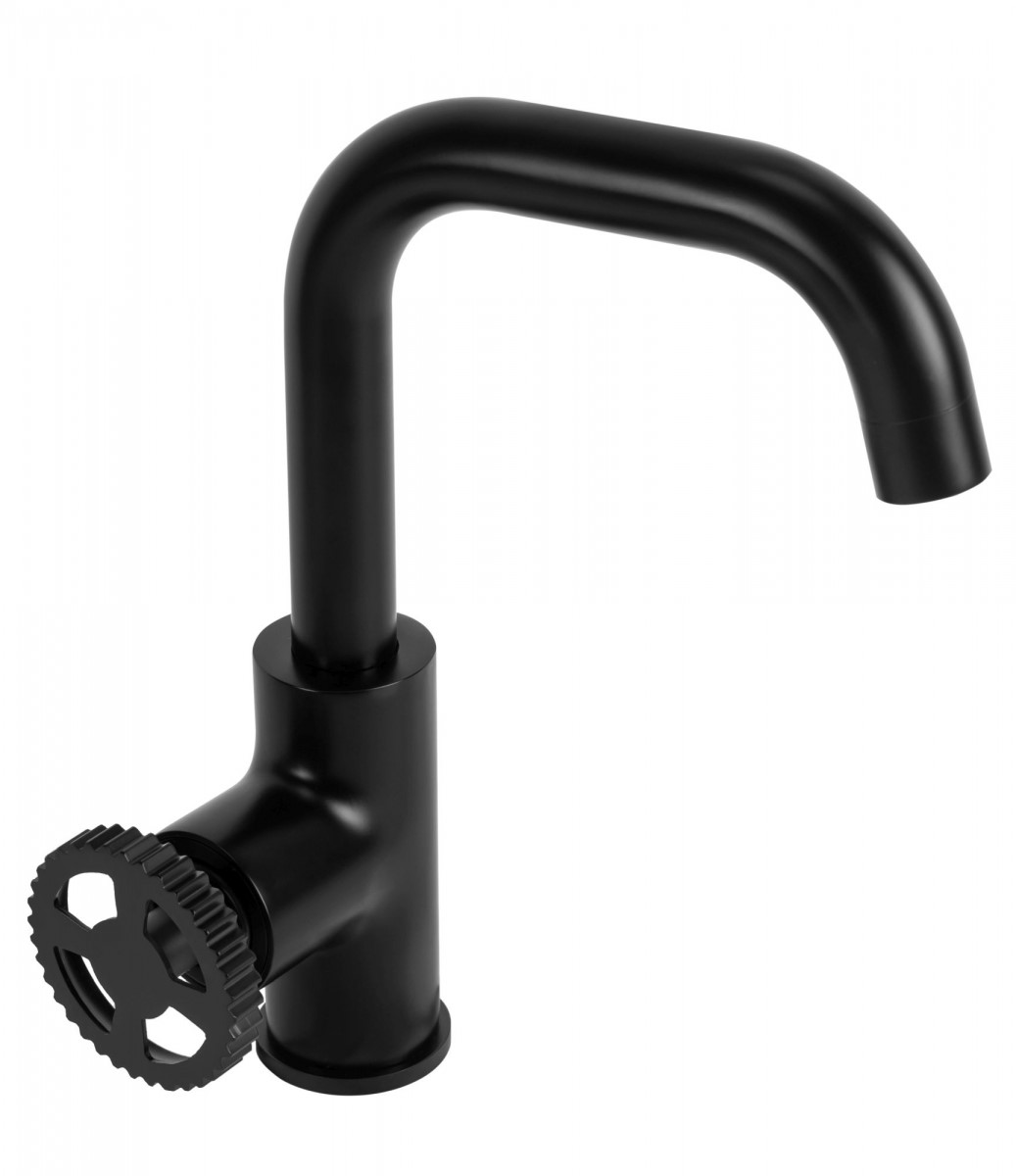 Смеситель для умывальника высокий Vertigo Side Black REA 2026/2
