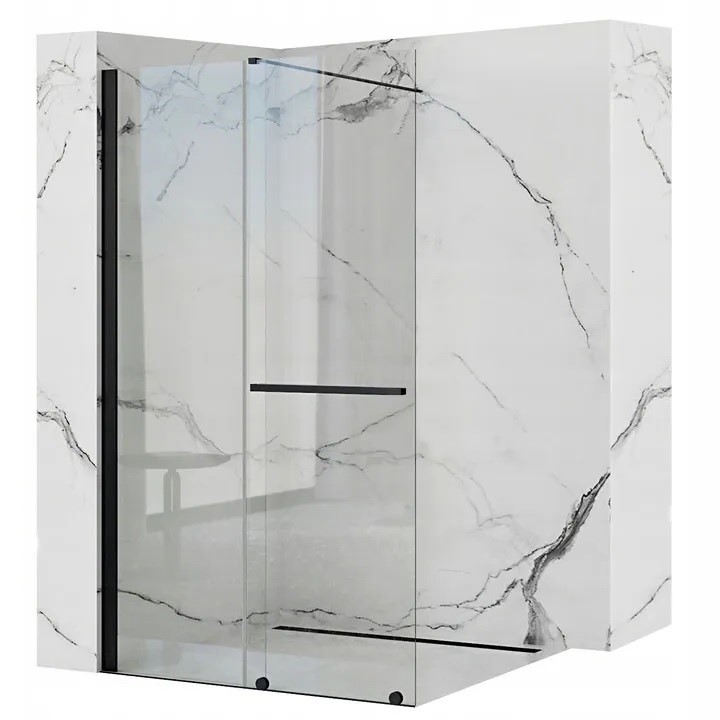Душевая стенка 100x200 Cortis Black REA 2026/2
