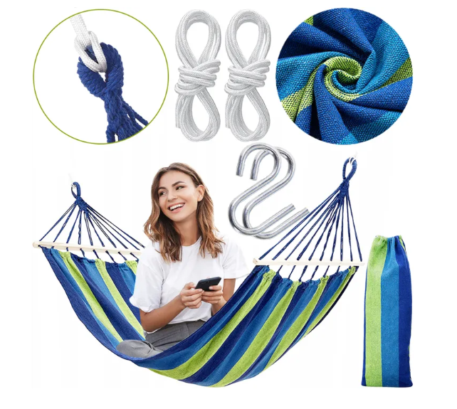 HAMAK 480144B 1-OSOBOWY Z POPRZECZKĄ BLUE