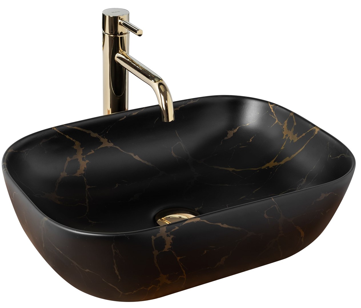 Умывальник на столешницу Belinda Black Marble Matt REA 2026/2