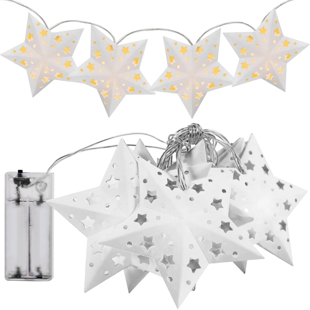 KURTYNA LED 10 шт CD008 PAPER STARS 10LED 10 см