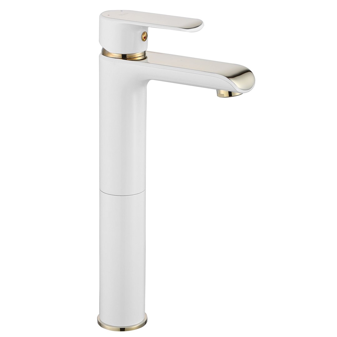 Смеситель для умывальника высокий Bloom White/Gold REA 2026/2