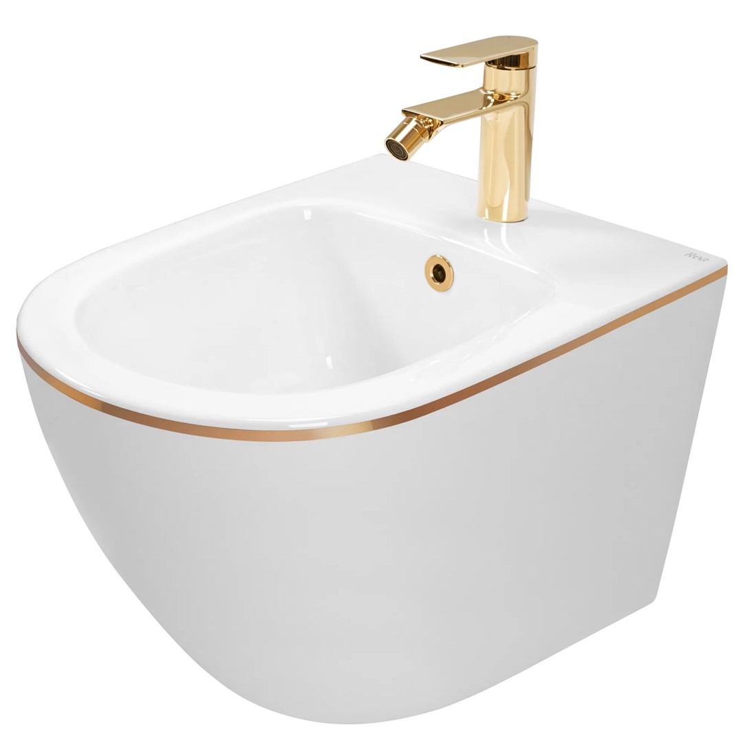 Биде подвесное Carlo Mini Gold Edge REA 2026/2