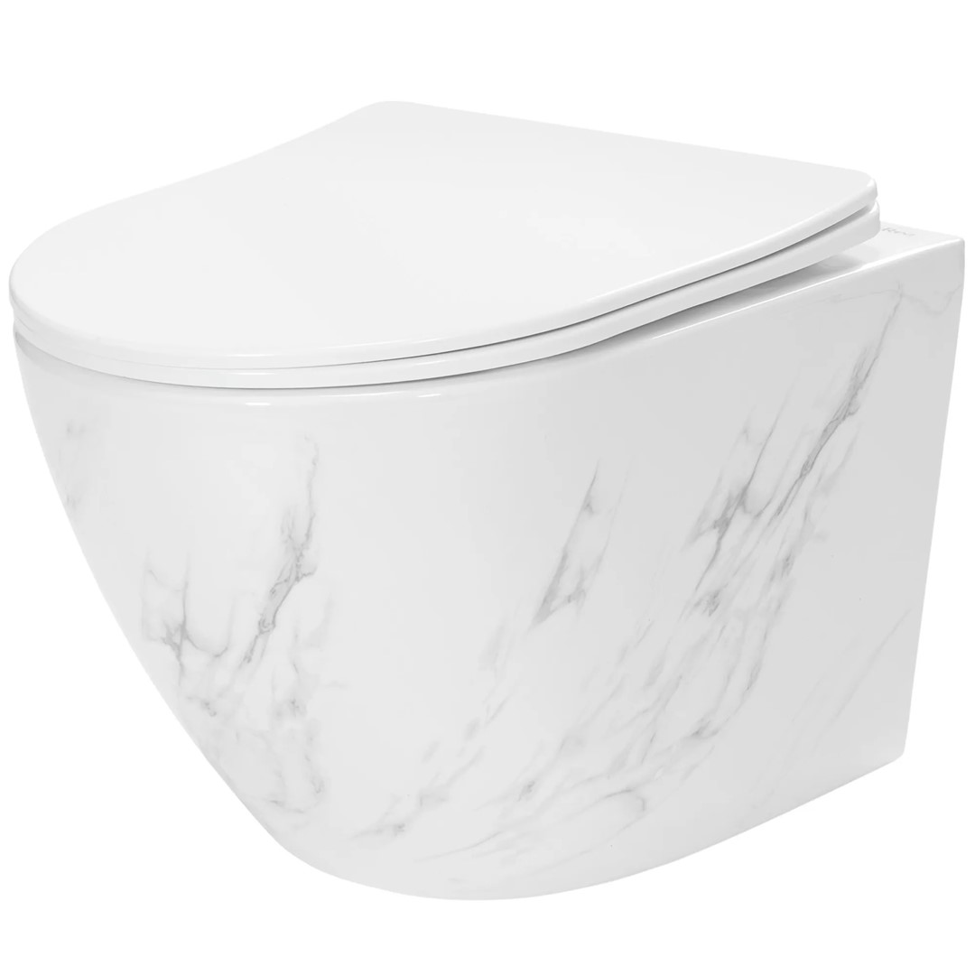 Унитаз подвесной без ободка Carlos Rimless Nature Marble REA 2026/2