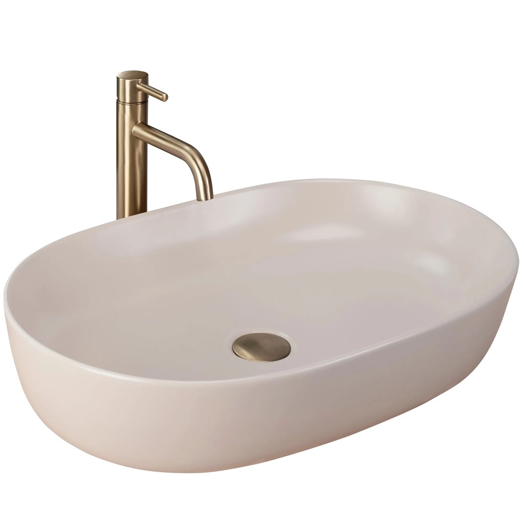Умывальник на столешницу Cleo 61 Beige Matt REA 2026/2