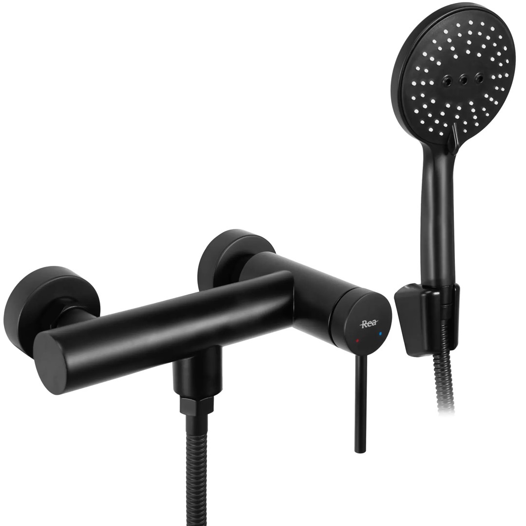 Смеситель для душа настенный Clif Black REA 2026/2
