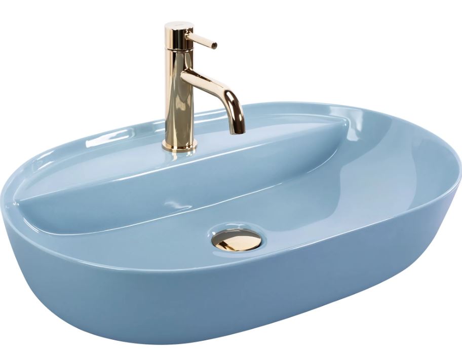 Умывальник на столешницу Aura 61 L.Blue Shiny REA 2026
