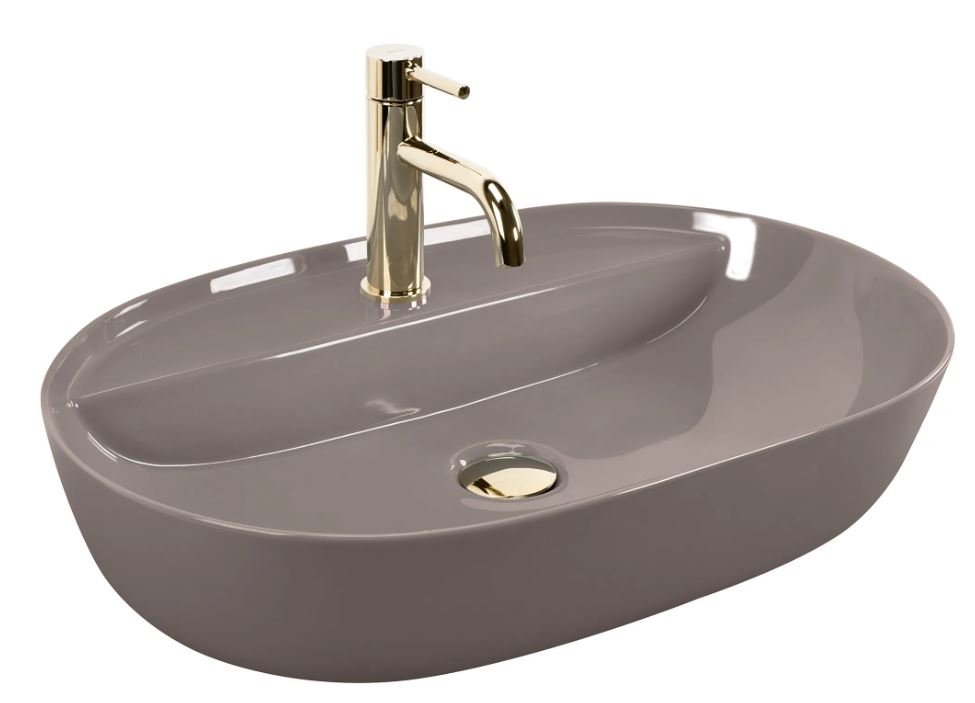 Умывальник на столешницу Aura 61 Beige Shiny REA 2026