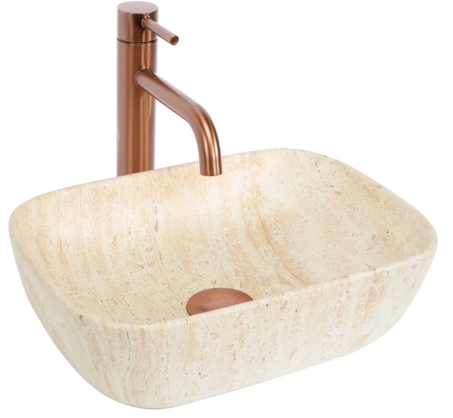Умывальник на столешницу Belinda Mini Travertine Matt REA 2026/2