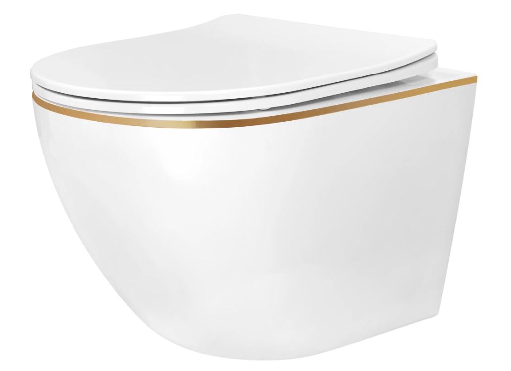 Унитаз подвесной без ободка Carlo Mini Tornado NFQ Gold Edge REA 2026/2