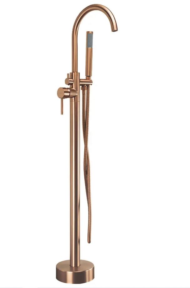 Смеситель для ванны напольный Lungo brush copper REA 2026/2