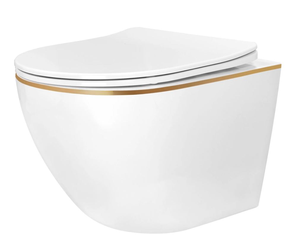 Унитаз подвесной без ободка Carlo Mini Tornado NF Gold Edge REA 2026/2