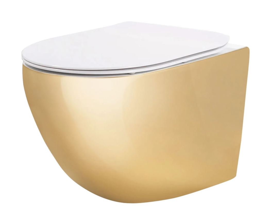 Унитаз подвесной без ободка Carlo Mini Tornado NF Gold White REA 2026/2