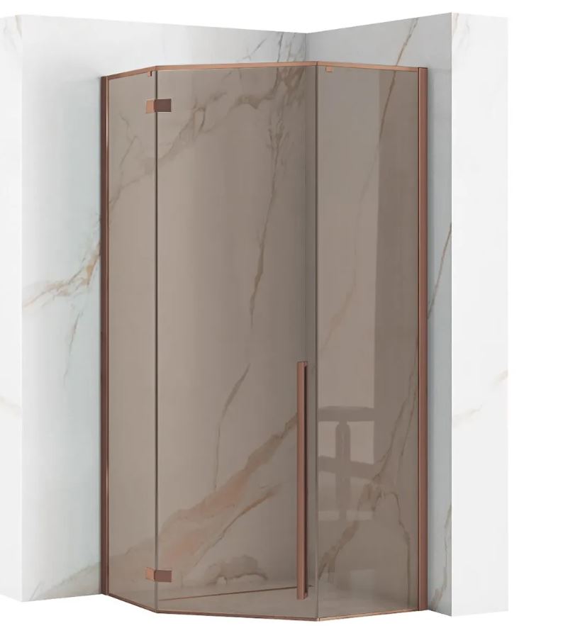 Душевая кабина 90x90x195, Brown Diamond Brown/Brush Copper REA 2026/2