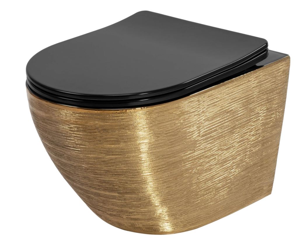 Унитаз подвесной без ободка Carlo Mini Tornado
Brush Gold Black REA 2026/2