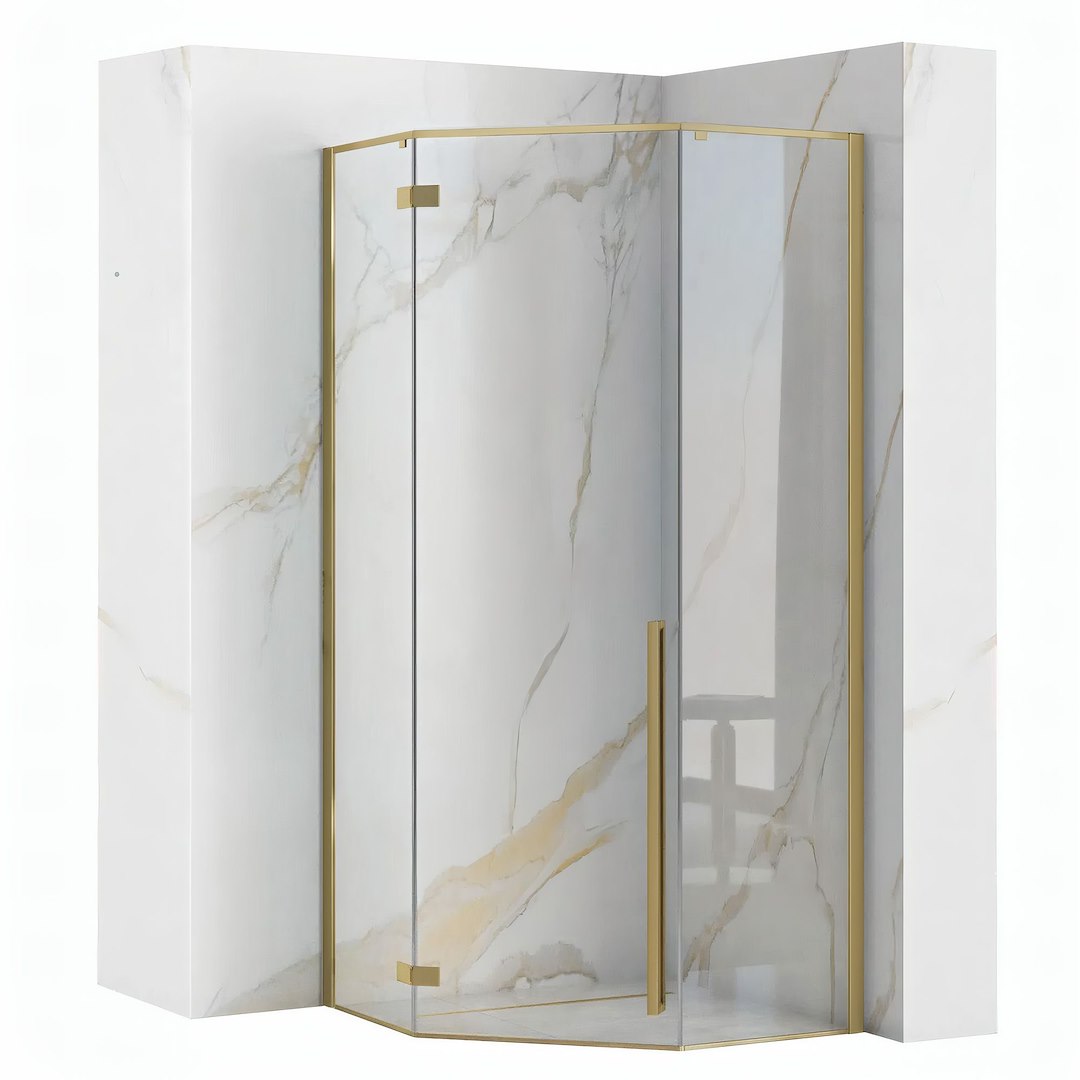 Душевая кабина 100x100x195 см Diamond Gold Brush REA 2026/2