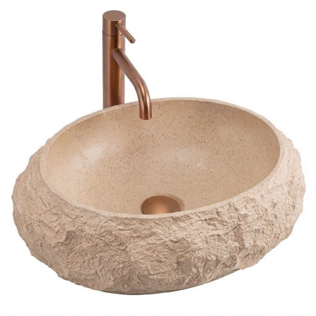 Умывальник на столешницу «Искусственный камень » Mika Light Terracotta REA 2026/2