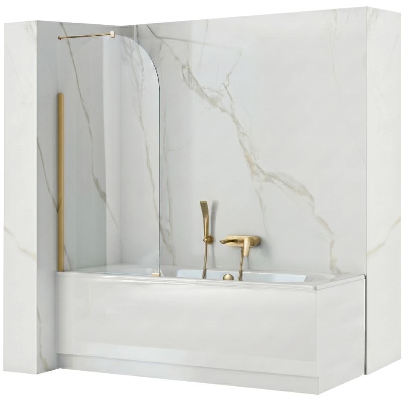 Ширма для ванны 800X1400 Travis Brush Gold REA 2026/2