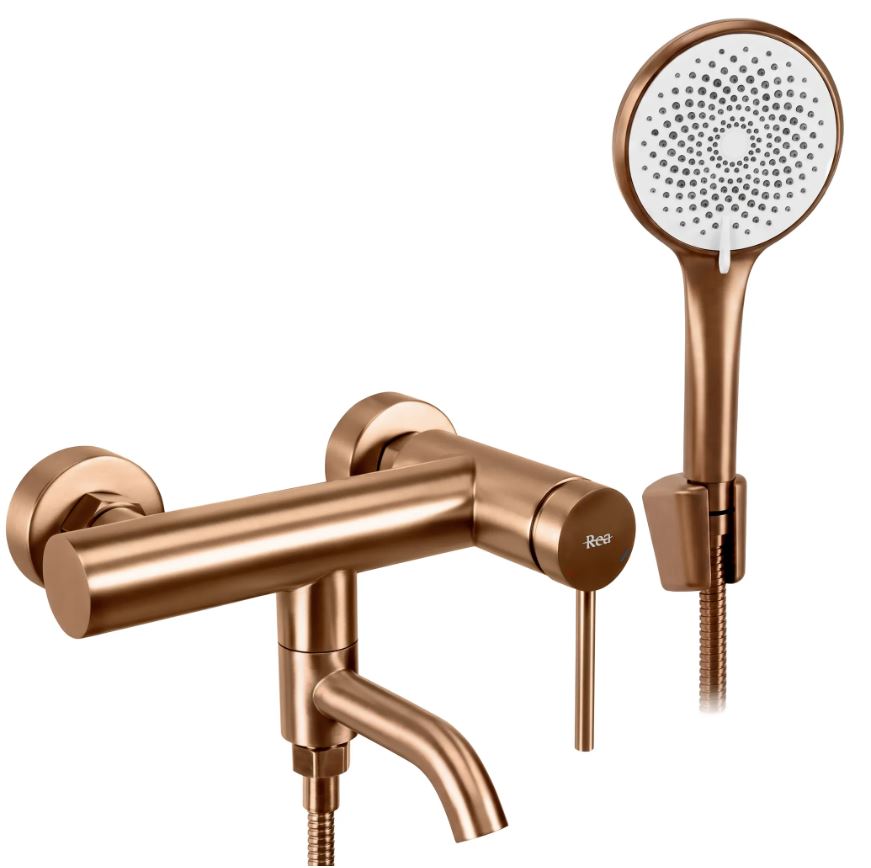 Смеситель для ванны настенный Clif brush copper REA 2026/2