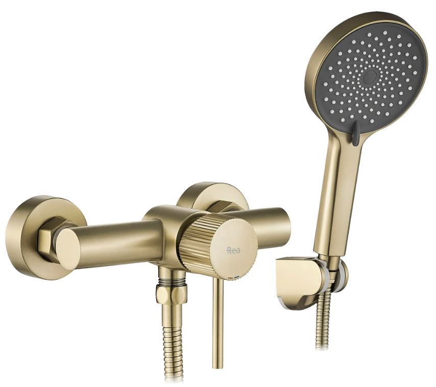 Смеситель для душа настенный Lungo Stripe Brash Gold REA 2026/2