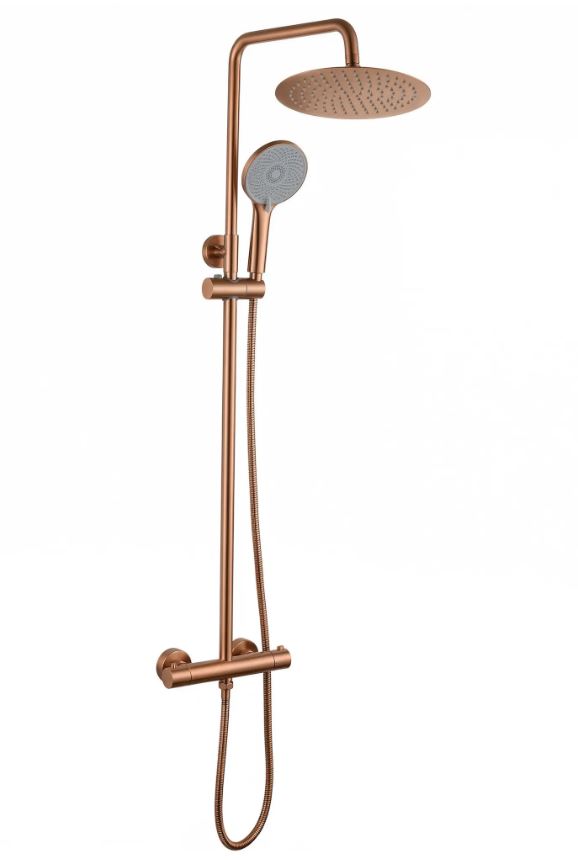 Стойка для душа с термостатом Lungo brush copper REA 2026/2