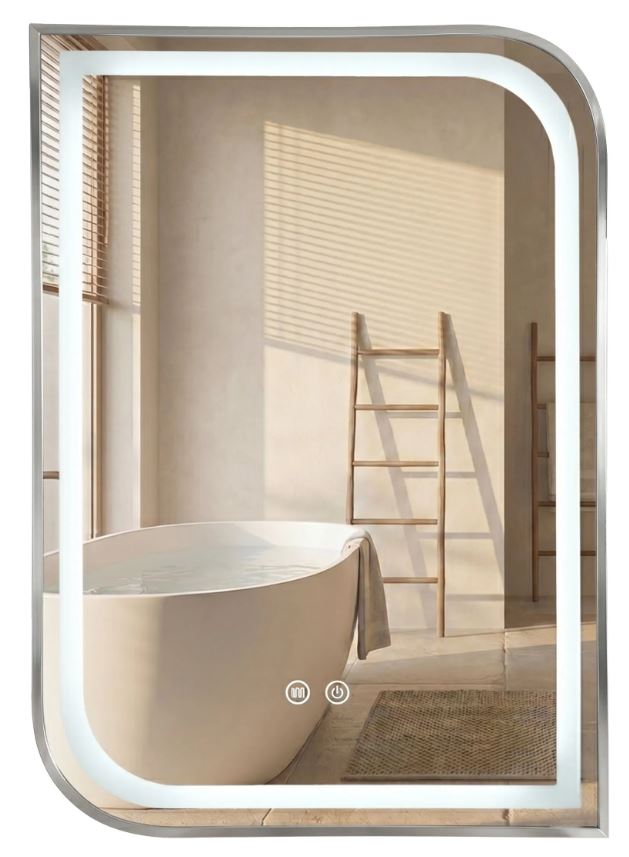 Зеркало LED ZONE 80X60 шлифованный NICKLE