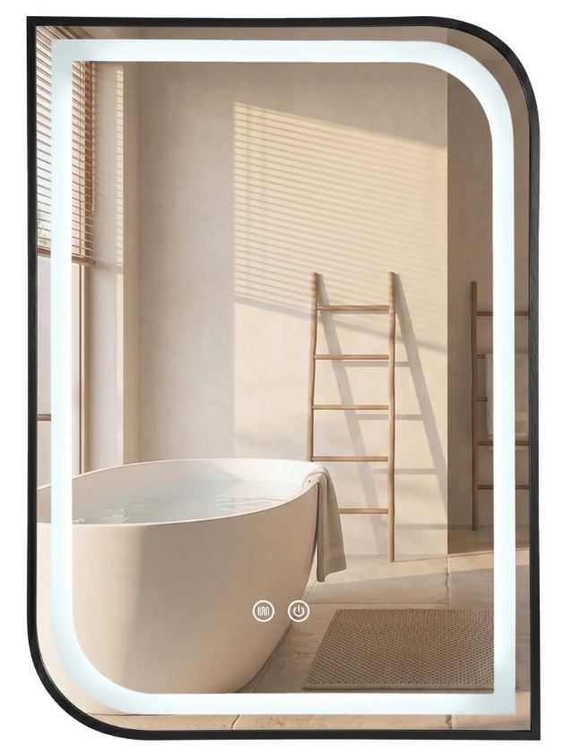 Зеркало LED ZONE 70X50 чёрный