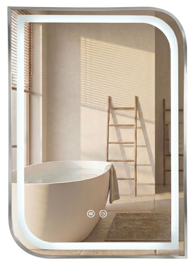 Зеркало LED ZONE 70X50 шлифованный NICKLE