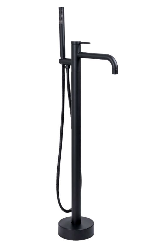 Смеситель для ванны напольный Clif Black REA 2026/2
