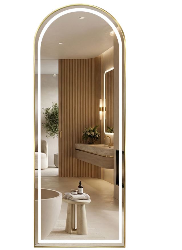 Зеркало LED ORBIT 50X160 шлифованный золото