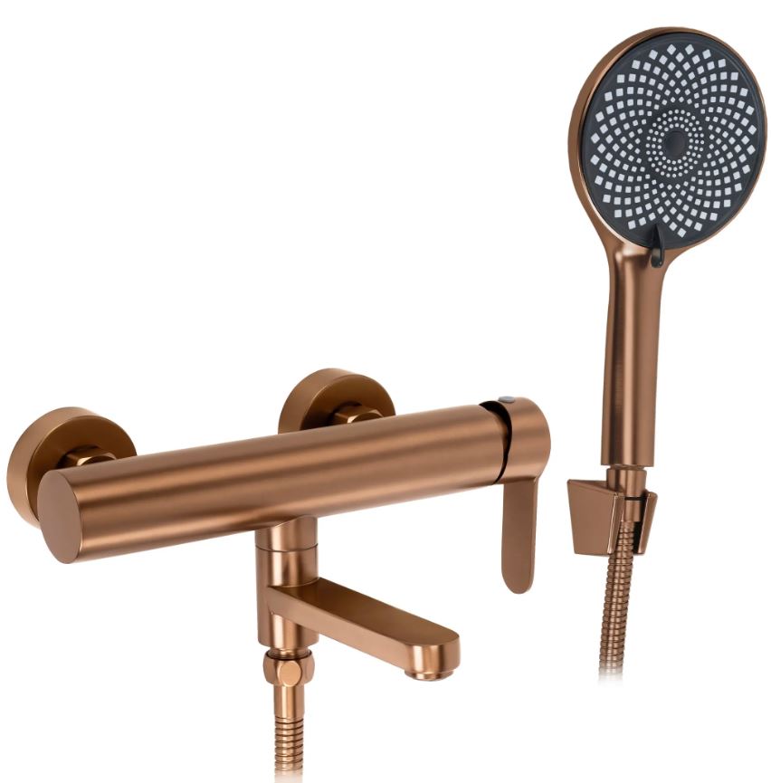 Смеситель для ванны настенный Arcos brush copper REA 2026/2
