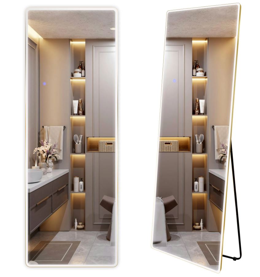 Зеркало LED CLASSICO 50X160 шлифованный золото