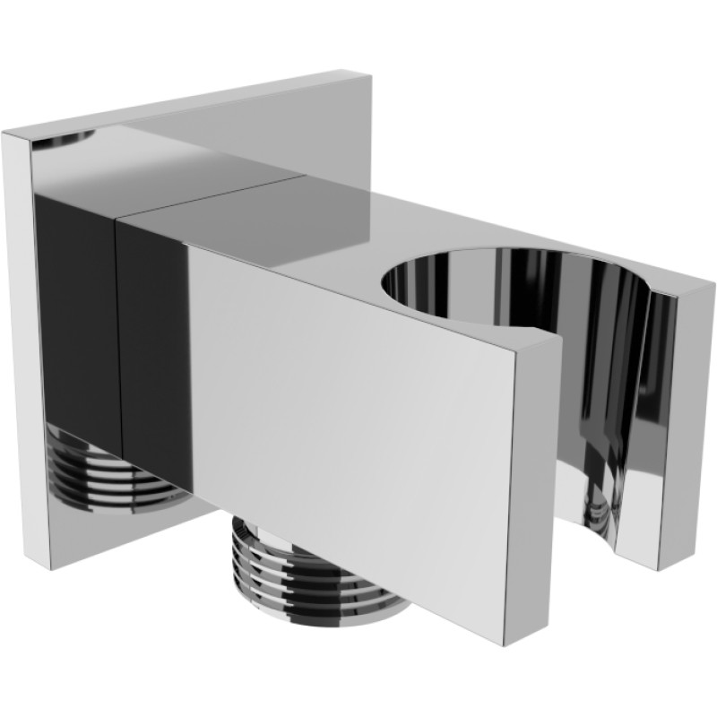 CUBE Угловой соединитель с держателем 1/2", хром
