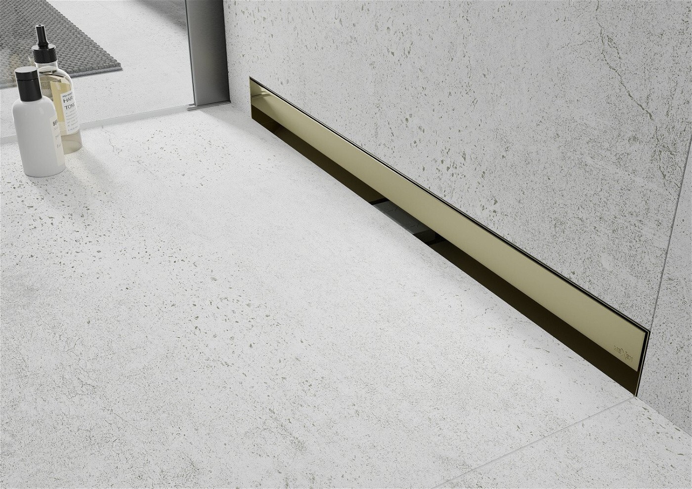 FLAT WALL 60 см - Стеновой трап 2-в-1, золото
