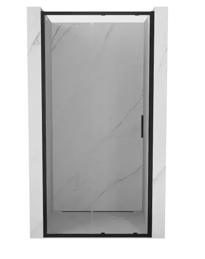 EXO Душевая дверь раздвижная (1Д+1С) 110x200 см 6мм черный, прозрачное