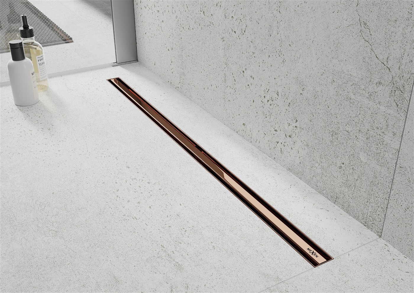 FLAT 360 SLIM 60 см - Линейный трап, розовое золото