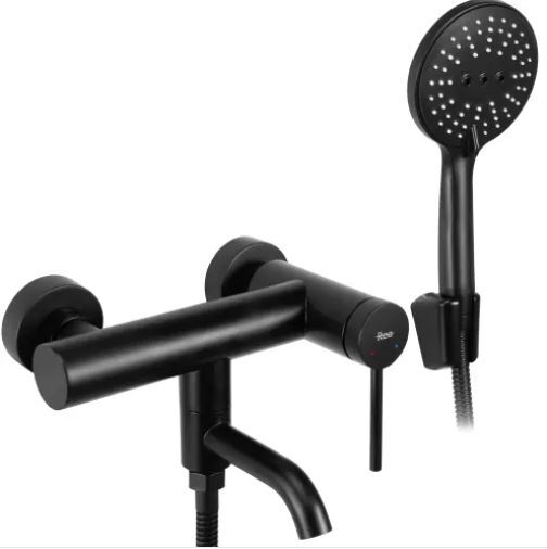Смеситель для ванны настенный Clif Black REA 2026/2