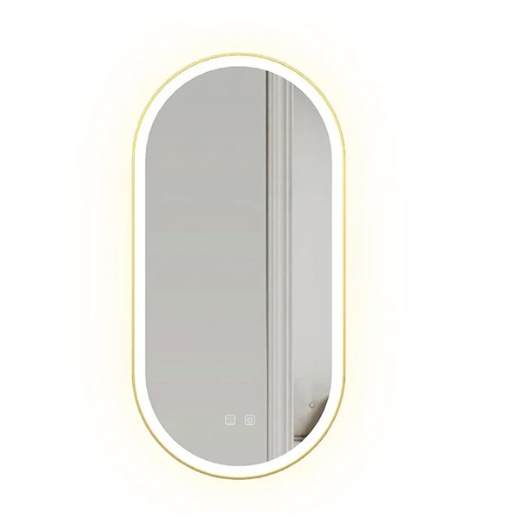 Зеркало Rea LED OVL BRUSH GOLD 50X100CM REA 2026