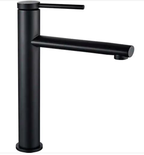 Смеситель для умывальника высокий Oval Black REA 2026/2