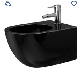 Биде подвесное Carlo Mini Black REA 2026/2