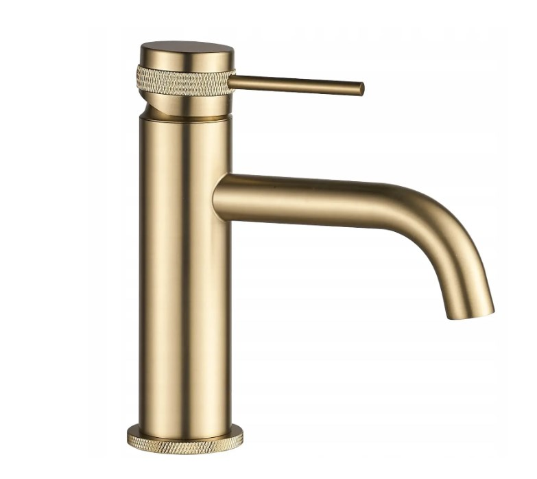 Смеситель для умывальника низкий Lungo Grip Brash Gold REA 2026/2