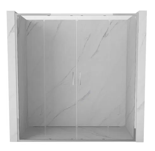 EXO Душевая дверь раздвижная (2Д+2С) 170x200 см 6мм хром, прозрачное