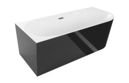 OVAL Отдельностоящая ванна 160x80x58 см, белая-черная