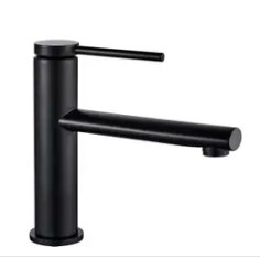 Смеситель для умывальника низкий Oval Black REA 2026/2