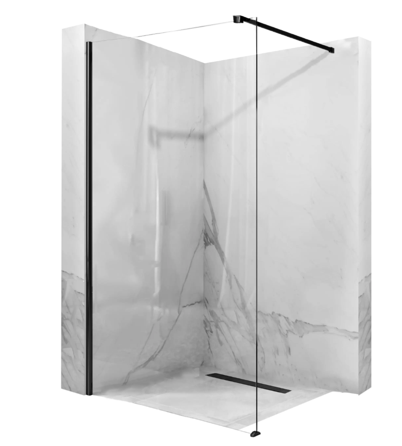 Душевая стенка 110x195 Aero Black REA 2026/2